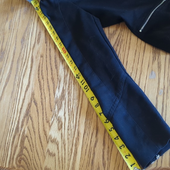 White House Black Market Black And Silver Embellished Motorcycle Jacket Size 10 - Picture 7 of 7